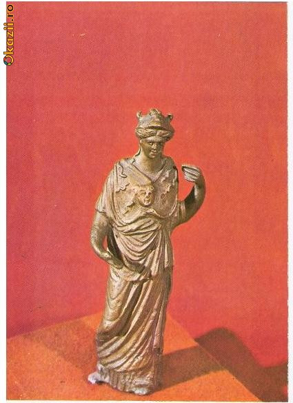 CP194-97 Statueta de bronz reprezentand pe Minerva, descoperita la Drobeta-Turnu Severin -Muzeul National de Istorie -carte postala necirculata