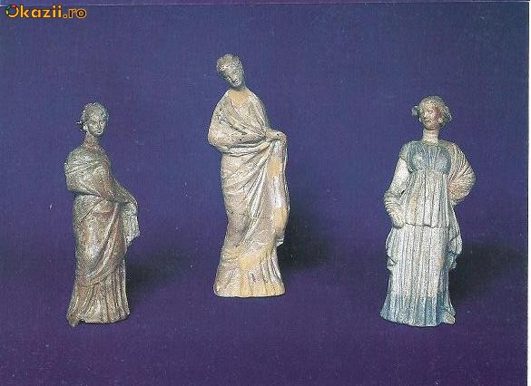 CP194-45 Statuete de lut ars de tip Tanagra. Dobrogea. -Muzeul National de Istorie -carte postala necirculata
