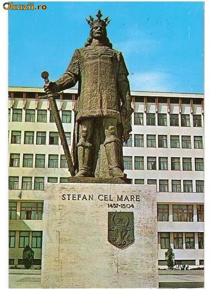 CP193-61 Vaslui -Statuia lui Stefan cel Mare -carte postala circulata 1974