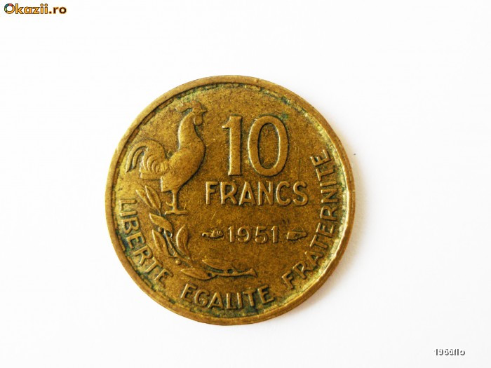 FRANTA 10 FRANCS FRANCI 1951 NR. 2 **