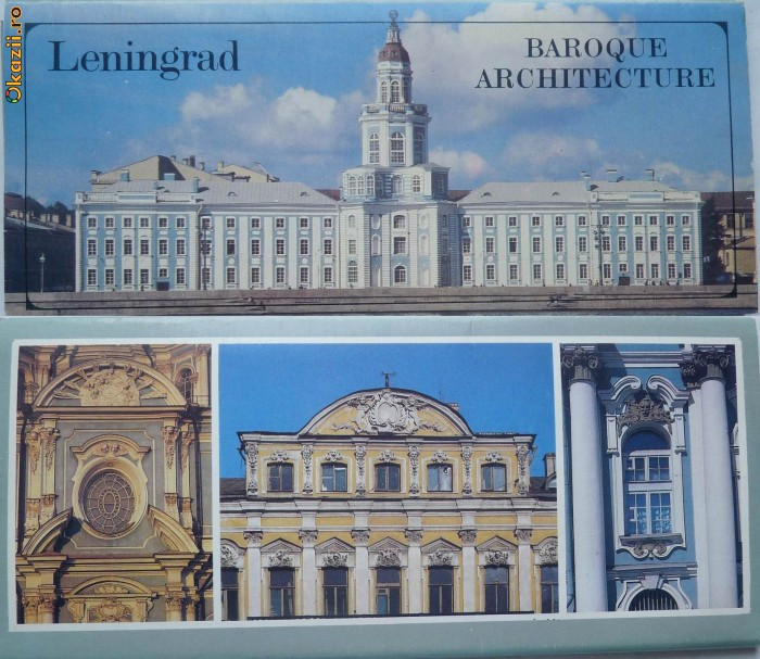Mapa cu 12 ilustrate reprezentand arhitectura baroca din Sankt Petersburg , 1987