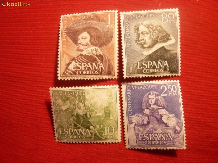 SERIE - 300 ANI VELASQUEZ SPANIA 1961 ,4 valori