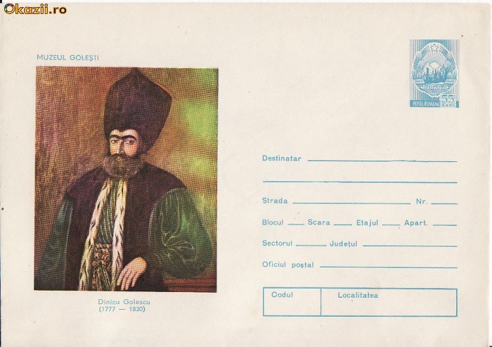 Personalitati - Dinicu Golescu-plic Personalitati - Dinicu Golescu-plic