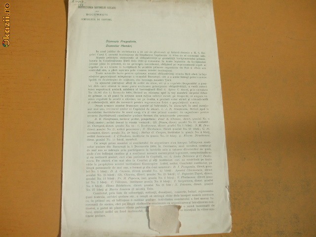 Dare de seama Institutie cantine scolare Buc. 1906