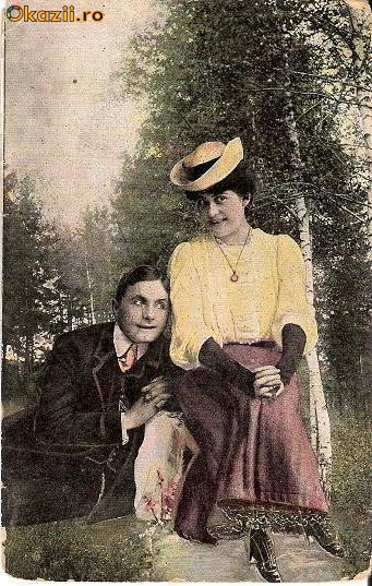 T FOTO 22 Romantica -Indragostiti - circulata in 1909 , catre Strul Rozenburghi, pentru Rasela Rozenburghi, de la Rofer Solomonovici?