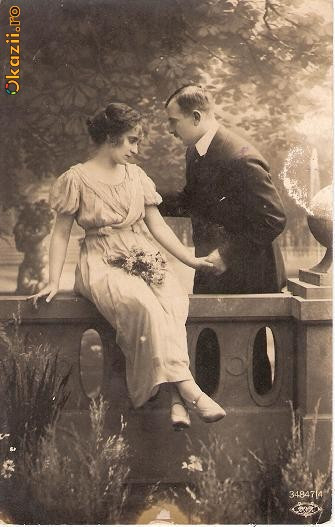 T FOTO 32 Romantica -Indragostiti -scrisa 6 decembrie 1918 -de catre Mimi, Domnisoarei Ecaterina Alecxiu , str. Carol, Bucuresti