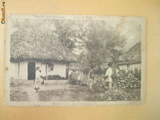 Carte postala Salutari din Romania Casa la tara 1924