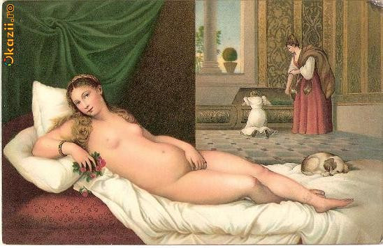T FOTO 84 Romantica -Venere Coricata -Tiziano Vecelli -Firenze -tanara nud -superba -interesanta pentru reproducerea intr-un tablou