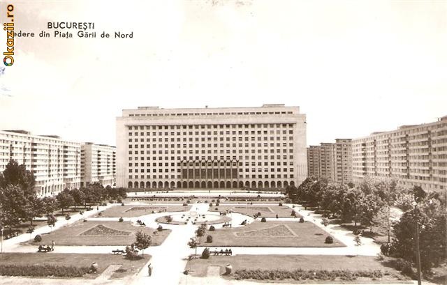 R 9351 Republica Populara Romana bucuresti vedere din piata garii de nord circulata