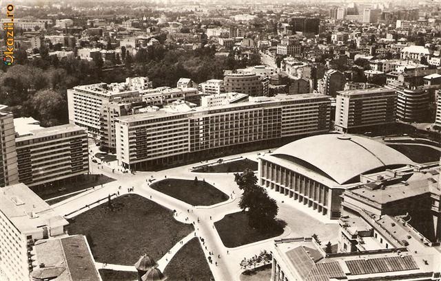 R 9341 Republica Populara Romana bucuresti constructii noi in piata palatului necirculata R 9341 Republica Populara Romana bucuresti constructii noi in piata palatului necirculata