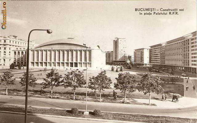 R 9338 Republica Populara Romana bucuresti contructii noi in piata palatului circulata R 9338 Republica Populara Romana bucuresti contructii noi in piata palatului circulata
