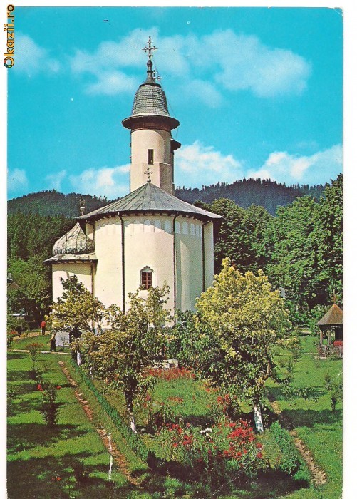 carte postala(ilustrata)-Biserica Voronet (sec XV) (3)