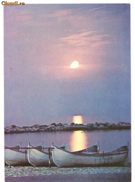 carte postala(ilustrata)-NOAPTEA PE LITORAL
