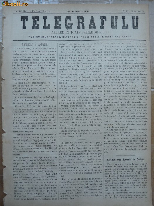 Ziarul Telegrafulu , 10 ianuarie 1873