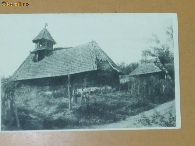 Carte Postala Veche biserica romaneasca din lemn