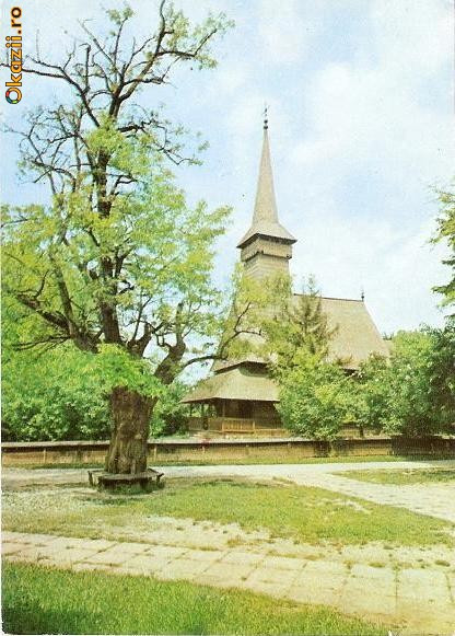 CP195-52 Biserica din com.Dragomiresti, jud. Maramures,1722 -Muzeul satului(Bucuresti) - carte postala, necirculata -starea care se vede