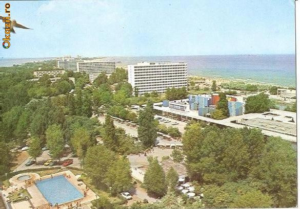 CP196-34 Mamaia -Teatrul si hotelurile Serena -Doina -Flora (Constanta) -carte postala, necirculata -starea care se vede