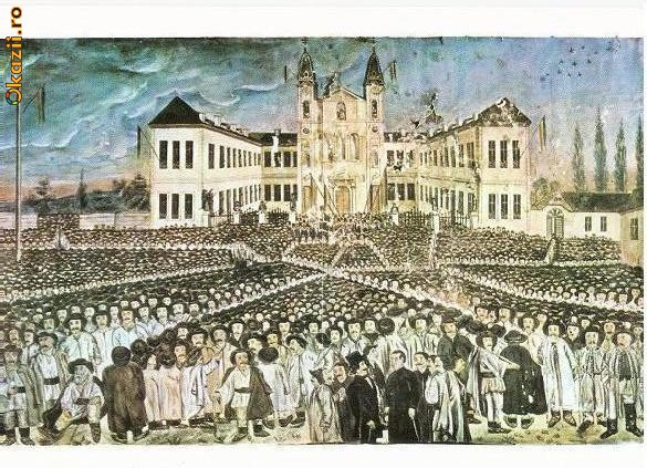 CP197-40 Marea adunare populara de pe Campia Libertatii de la Blaj, din mai 1848 -carte postala, necirculata -starea care se vede