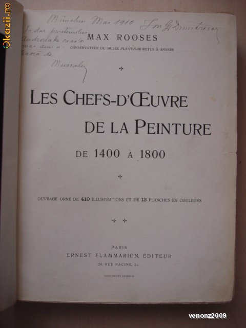 MAX ROOSES - LES CHEFS-D&#039;OEUVRE DE LA PEINTURE DE 1400 A 1800 {editie veche}