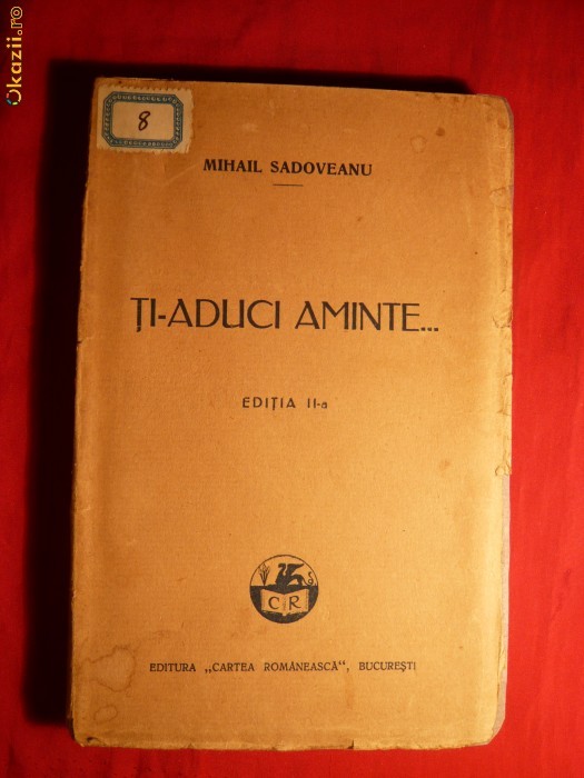 Mihail Sadoveanu - Ti-aduci aminte... - Ed aII a 1927