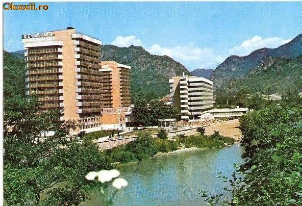 CP200-26 Caciulata. Hotelurile ,,Caciulata", ,,Cozia" si ,,Oltul" -carte postala, circulata 1986 -starea care se vede CP200-26 Caciulata. Hotelurile ,,Caciulata", ,,Cozia" si ,,Oltul" -carte postala, circulata 1986 -starea care se vede