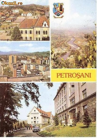 CP201-100 Petrosani (stema)(pod) -carte postala, circulata 1993 -starea care se vede