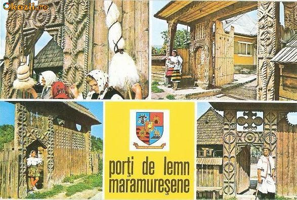 CP201-93 Porti de lemn maramuresene (stema)(port popular)-carte postala, necirculata -starea care se vede