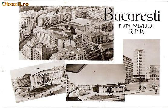 CP202-09 Bucuresti -Piata Palatului -RPR -carte postala, circulata 1964-starea care se vede