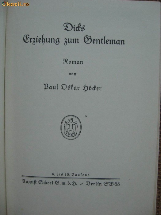 Paul Oskar Hocker - Dicks Erziehung zum Gentleman (in germana)