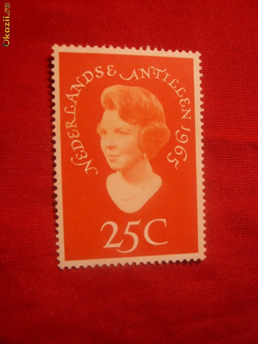 Serie- Vizita Printesei Beatrix 1965 Antile Olandeze ,1val.