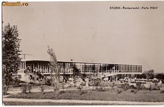 CP206-98 Eforie -Restaurantul ,,Perla Marii&quot;-RPR -carte postala circulata 1961 -starea care se vede