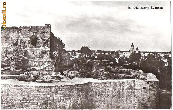 CP207-26 Ruinele cetatii Suceava -RPR -carte postala necirculata-starea care se vede