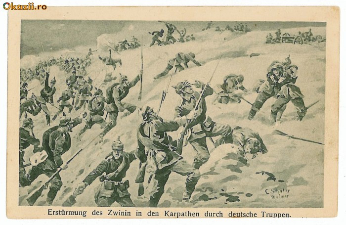 1585 - Trupele germane in Carpati - old postcard - used - 1915