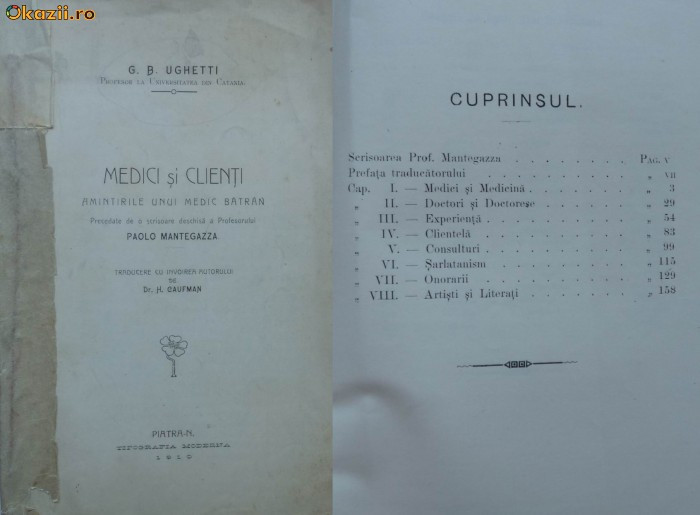 Ughetti , Medici si clienti , Piatra Neamt , 1910