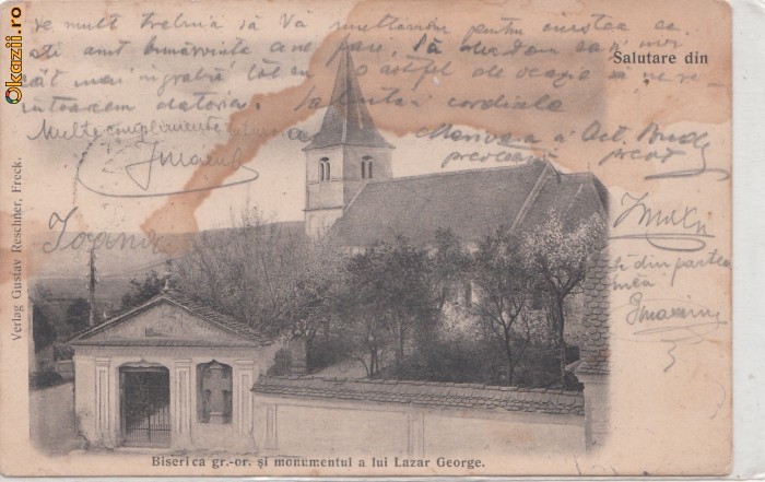 B26777 BIserica Gr-Or si monumentul lui Lazar George Avrig