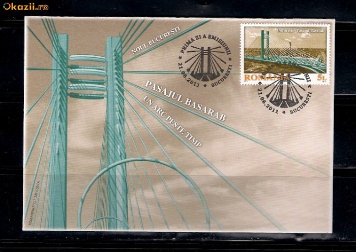 ROMANIA-2011 PASAJUL BASARAB - FDC LP 1905 ROMANIA-2011 PASAJUL BASARAB - FDC LP 1905