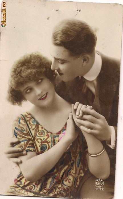 carte postala-Pereche de indragostii-anul 1928