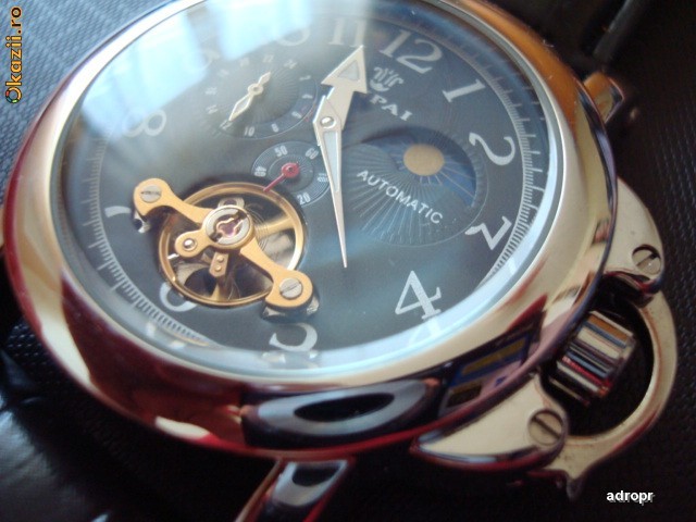 Ceas Automatic Olipai, open heart gen tourbillon barbatesc, fazele lunii foto mare Ceas Automatic Olipai, open heart gen tourbillon barbatesc, fazele lunii foto mare