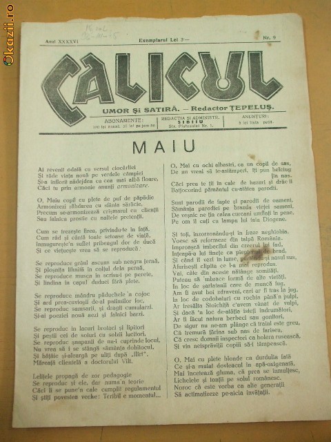 ZIAR CALICUL. ANUL 46 NR. 9 Reducere 30 %