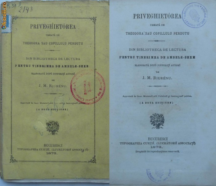 Riureanu , Biblioteca de pentru tinerimea de ambe sexe , Privighetoarea , 1873