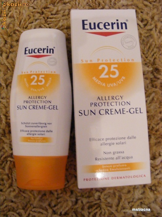 Lotiune plaja Eucerin Sun Gel-crema impotriva alergiilor solare foto mare Lotiune plaja Eucerin Sun Gel-crema impotriva alergiilor solare foto mare