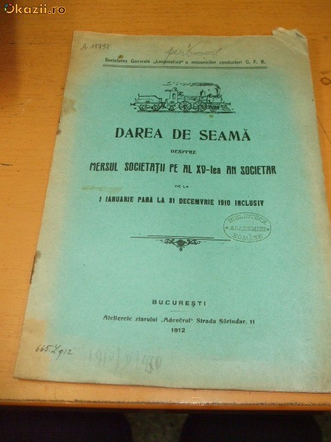 SOCIETATEA LOCOMOTIVA C.F.R MERSUL SOCIETATII PE 15 ANI