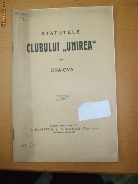 STATUTELE CLUBULUI UNIREA DIN CRAIOVA