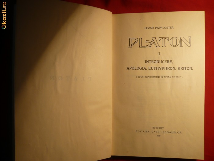 C.Papacostea - Platon vol I si II -Prima Editie 1930