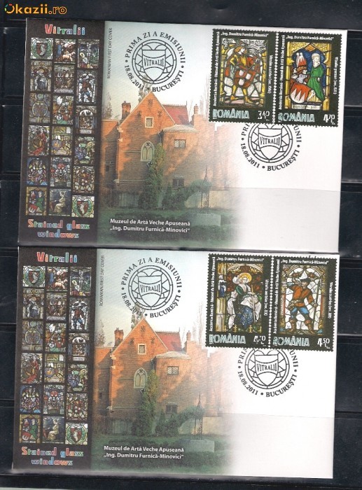 ROMANIA 2011 - VITRALII, PLIC PRIMA ZI A EMISIUNII, FDC - LP 1910 ROMANIA 2011 - VITRALII, PLIC PRIMA ZI A EMISIUNII, FDC - LP 1910