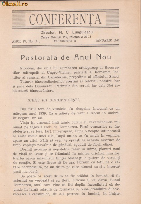 Revista CONFERENTA pe ianuarie 1940 - drept, istorie militara ...