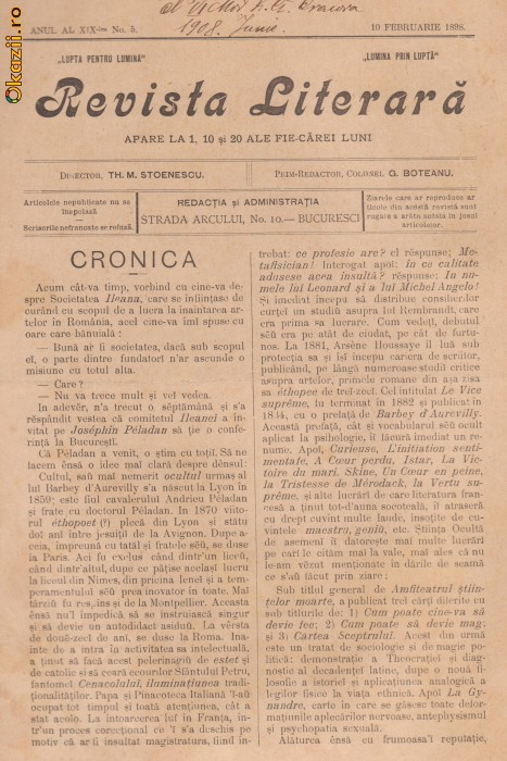 Revista Literara - 10 februarie 1898, Bucuresti