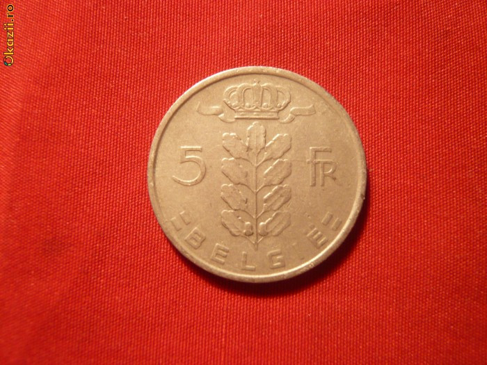 5 FRANCI ,BELGIA ,1950 ,metal comun ,cal.Buna