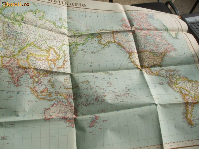 Harta Lumii 1941 Scara 1 : 35.000. 000 100 x 75 cm color