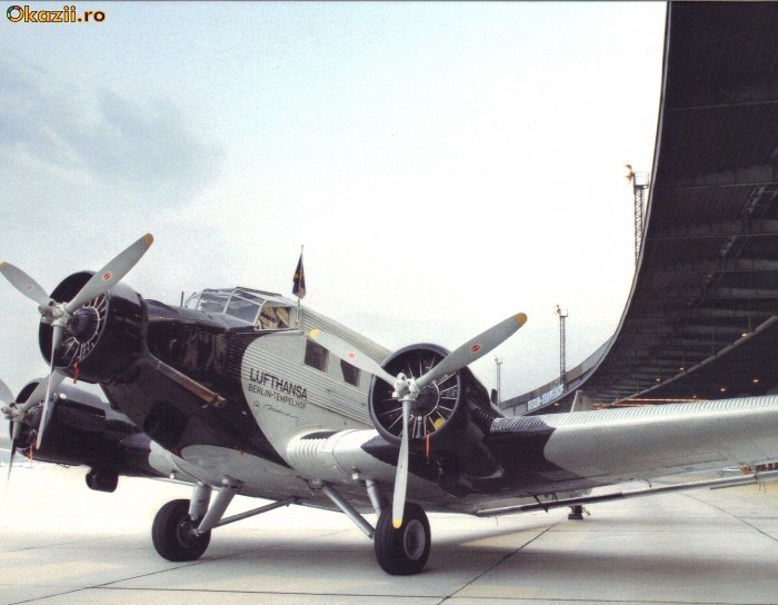 Ilustrata Aviatie, Junkers JU52 D-AQUI, Berlin Tempelhof Ilustrata Aviatie, Junkers JU52 D-AQUI, Berlin Tempelhof